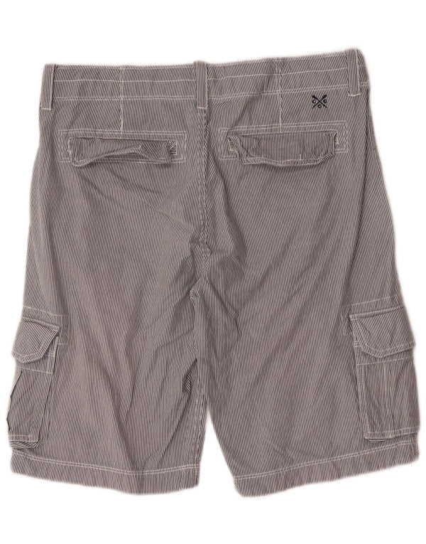 Crew Clothing Pantaloncini cargo da uomo piccoli W29 cotone gessato grigio