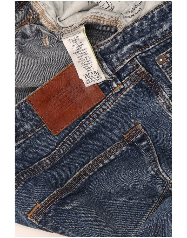 Jeans dritti da uomo Marks & Spencer W38 L29 cotone blu
