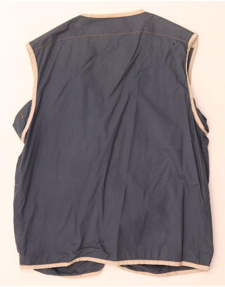 Gilet pratico da uomo vintage UK 36 piccolo blu navy