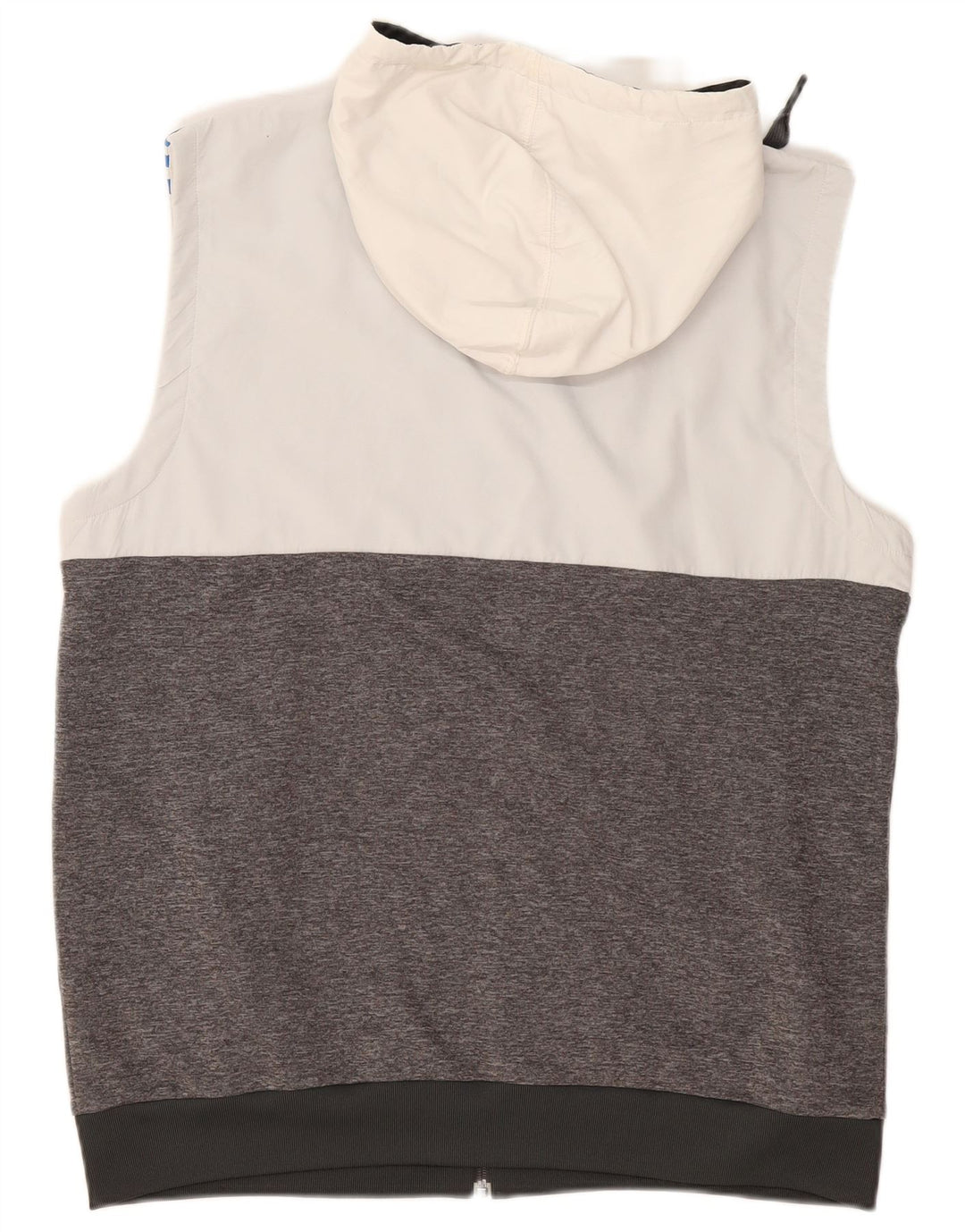 Maglione con cappuccio e zip senza maniche da uomo ADIDAS grande in poliestere color block grigio