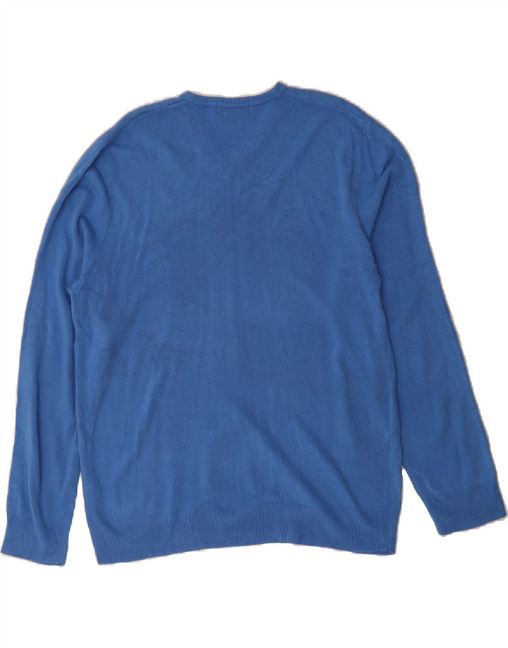 BLUE HARBOUR Mens V-Neck Jumper Sweater XL Blue Acrylic Vintage Blue Harbour and Second-Hand Blue Harbour from Messina Hembry 