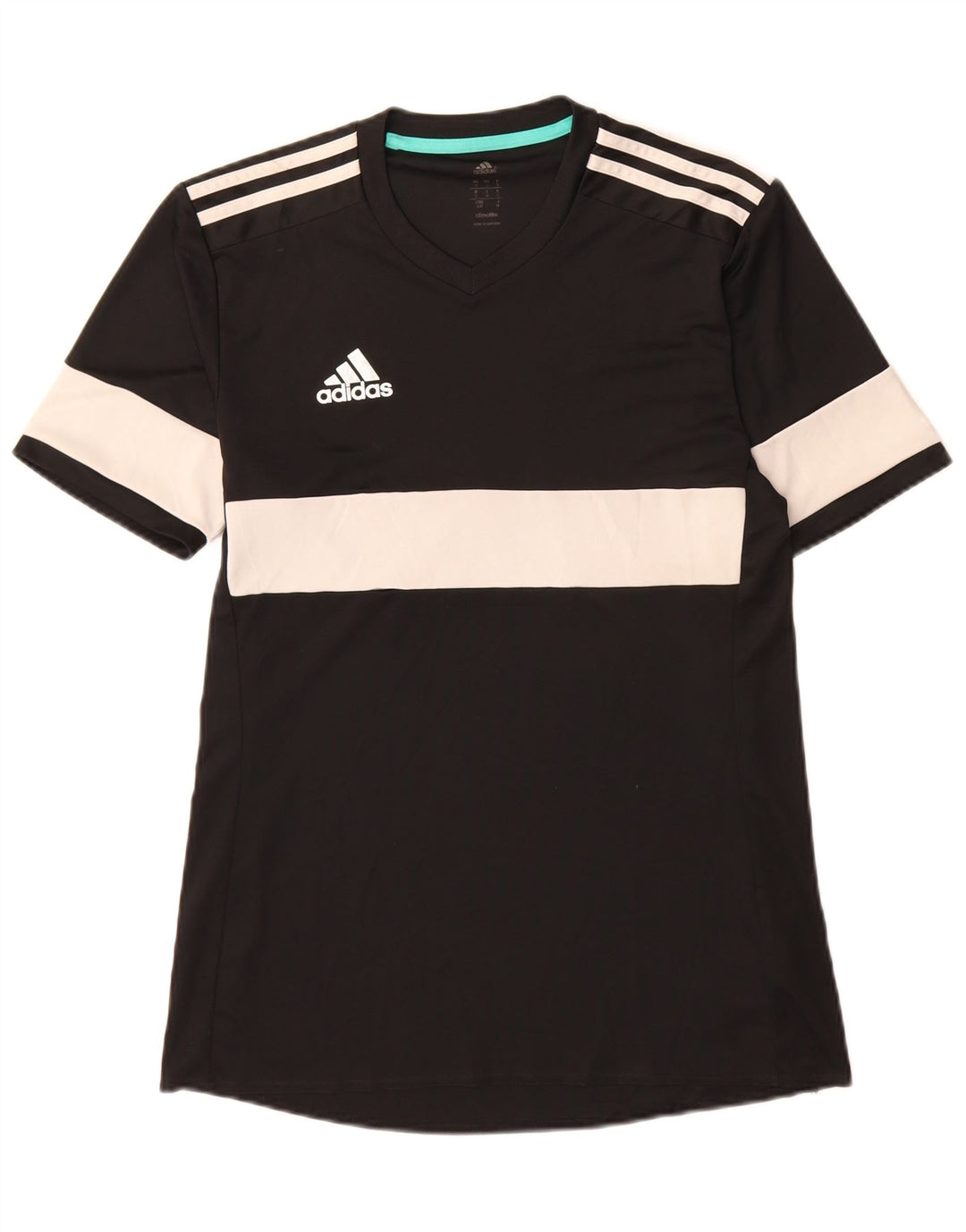 T-shirt Adidas Climalite da uomo, piccola, in poliestere color block nero