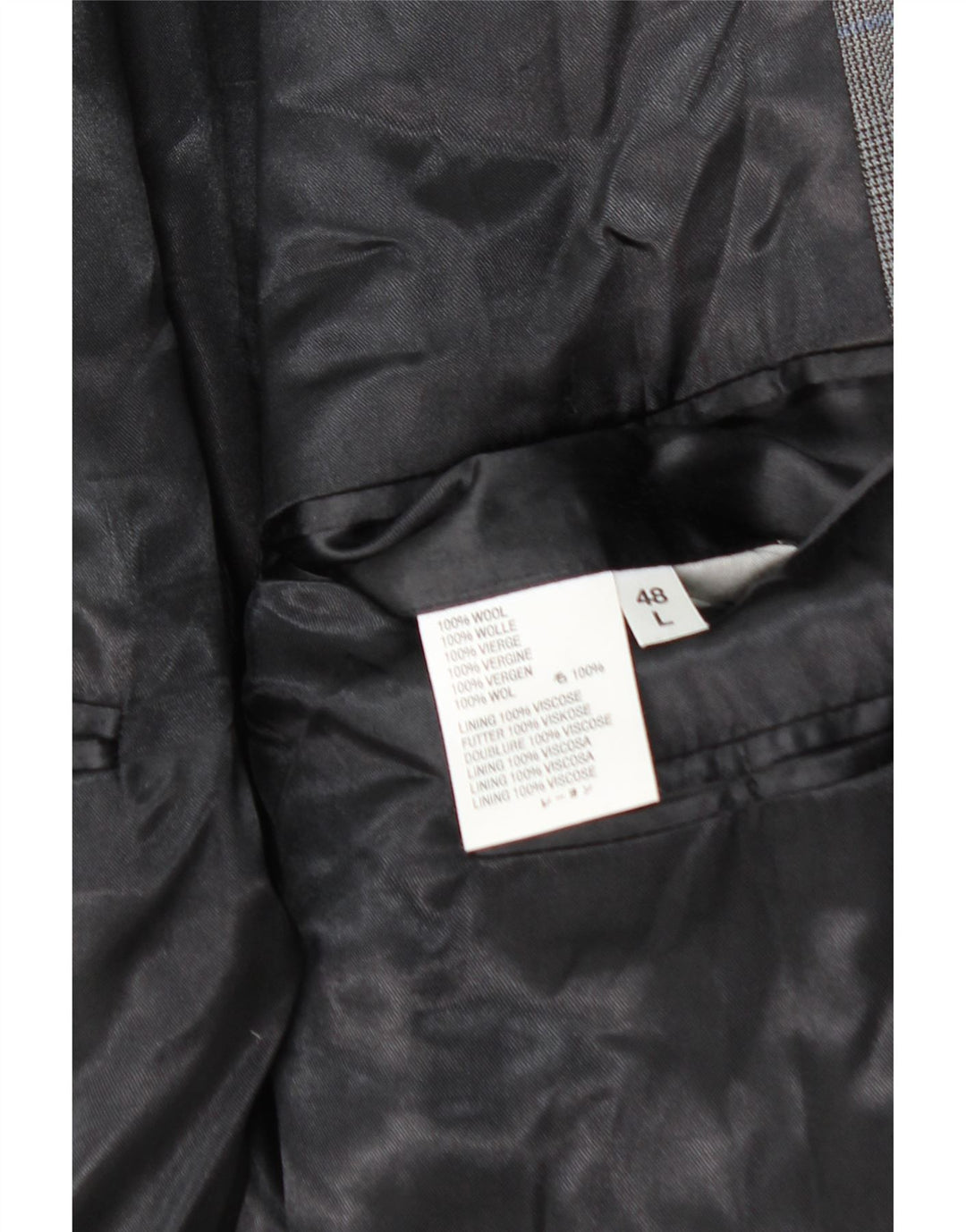 Giacca blazer da uomo a 3 bottoni AQUASCUTUM UK 48 4XL lana a quadri grigia