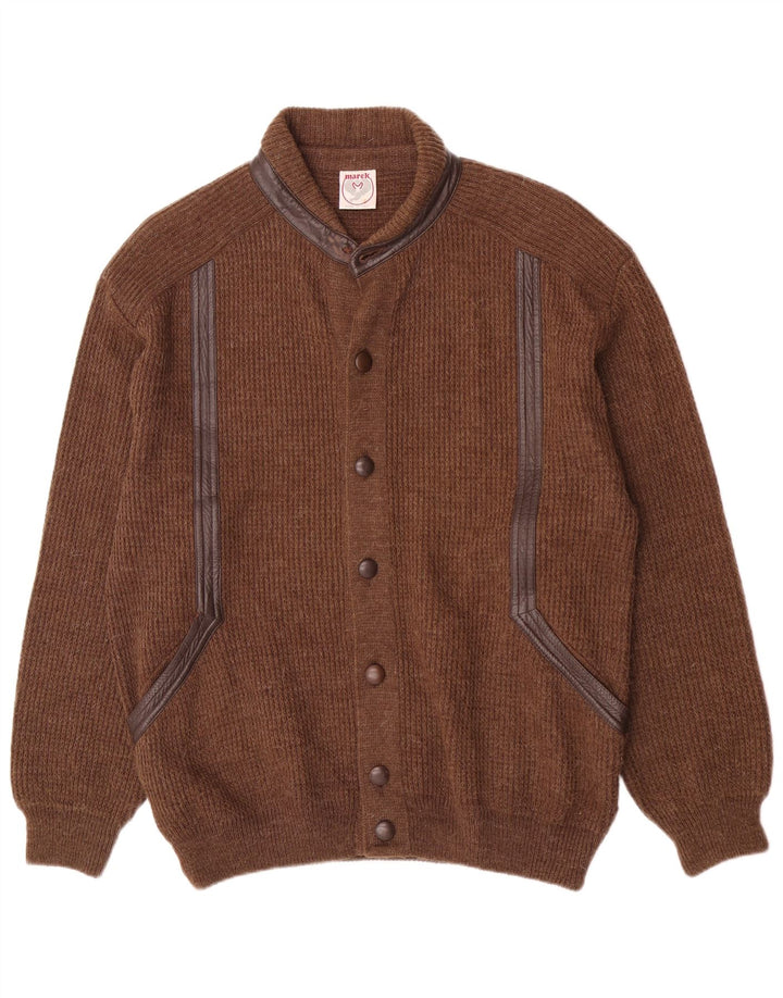 Maglione cardigan da uomo Marek grande acrilico marrone