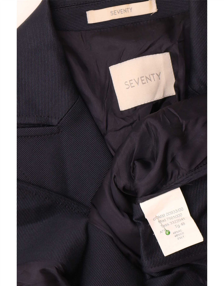 Seventy Giacca Blazer a 2 Bottoni da Donna IT 48 XL Cotone Blu Navy