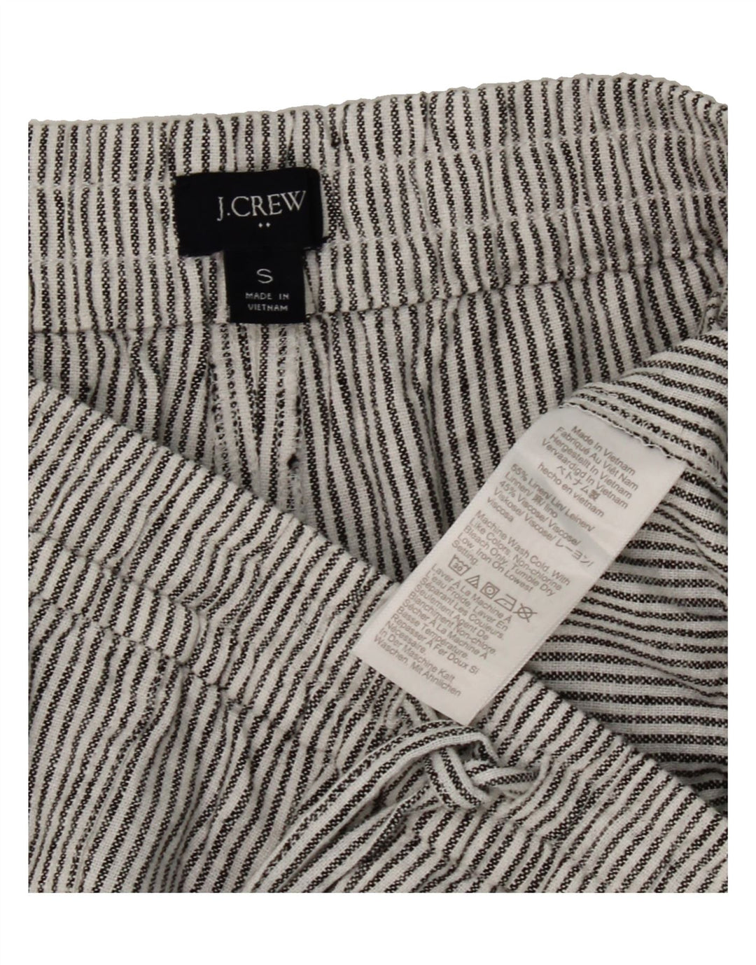 J. CREW Womens Casual Shorts Small W27 Grey Pinstripe Linen Vintage J. Crew and Second-Hand J. Crew from Messina Hembry 