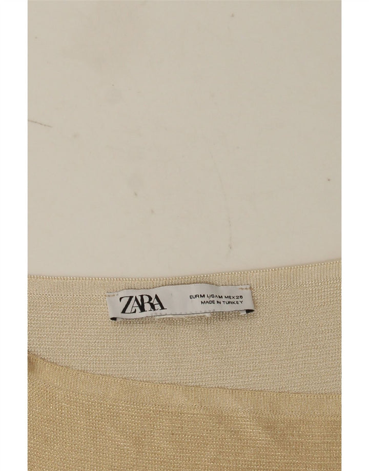 Canottiera corta corta da donna Zara UK 12 beige medio