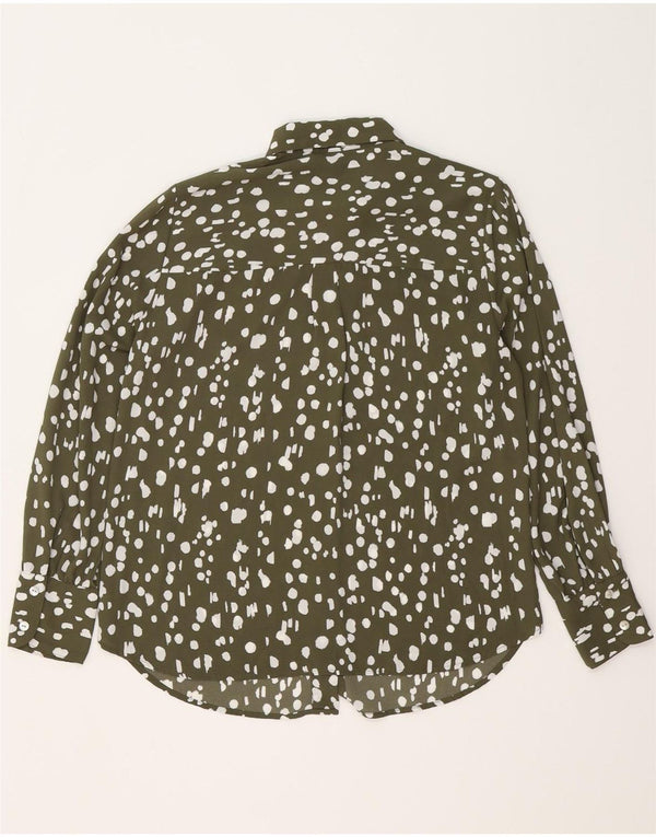 Camicia oversize da donna Marks & Spencer UK 10 Small Poliestere screziato color kaki