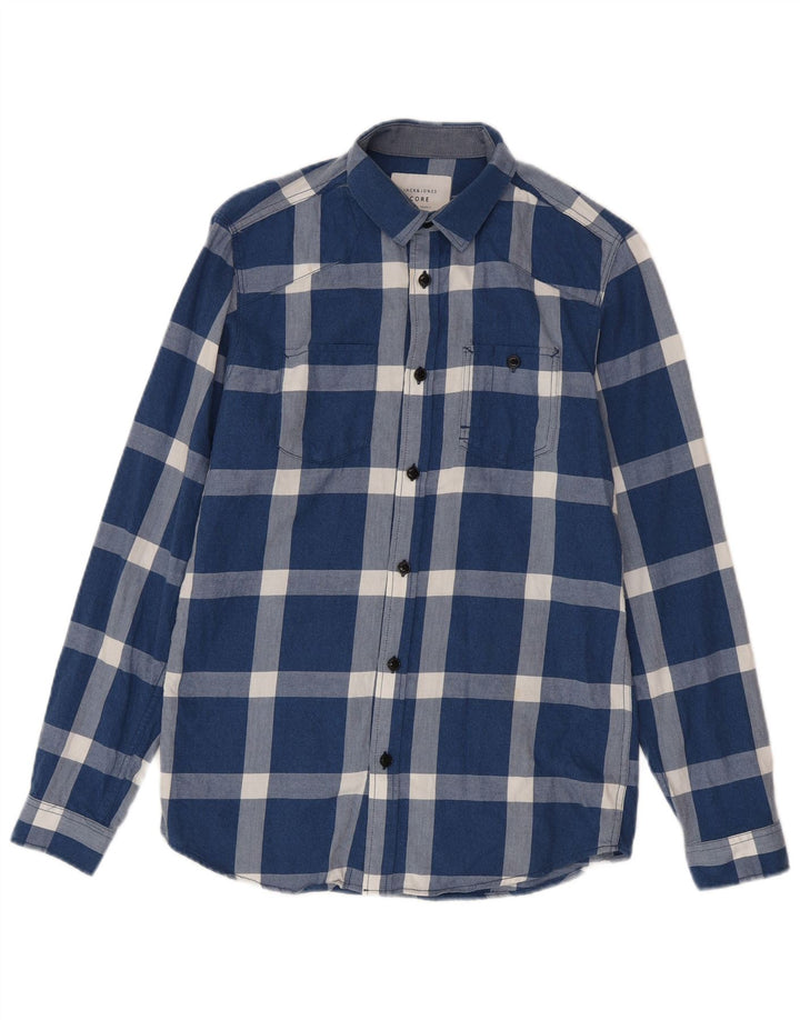 Jack & Jones Camicia da uomo slim fit in flanella piccolo cotone a quadri blu