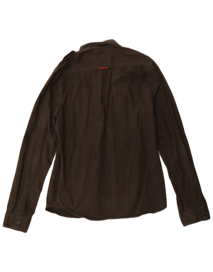 Camicia militare da uomo SUPERDRY grande cotone kaki