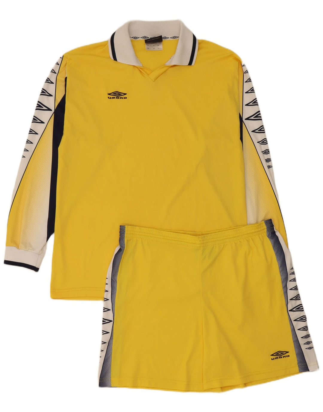 Umbro Set da 2 pezzi grafici da uomo XL in poliestere color block giallo