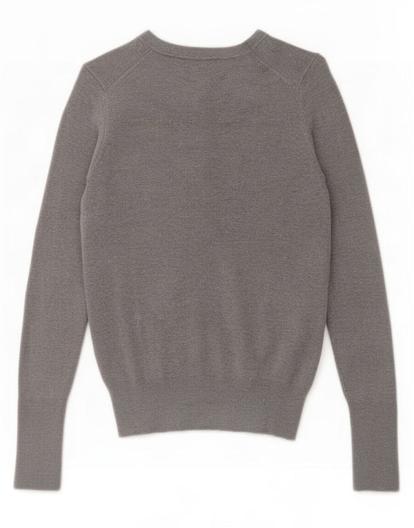 Maglione Zara da donna con scollo a barca UK 10 piccolo in viscosa grigia