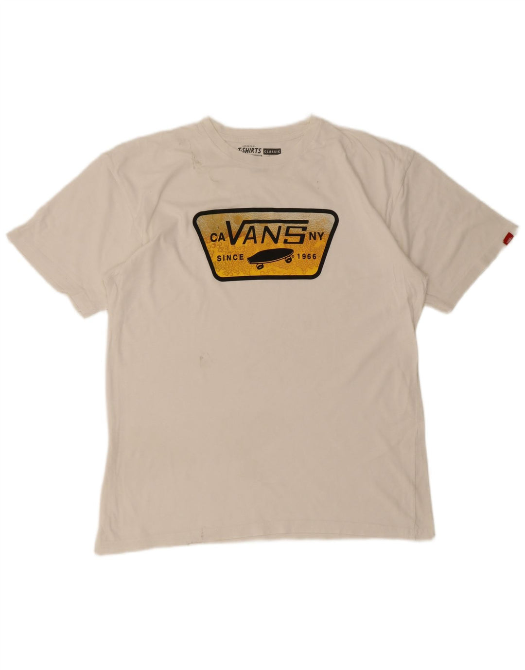 T-shirt grafica da uomo Vans grande in cotone bianco