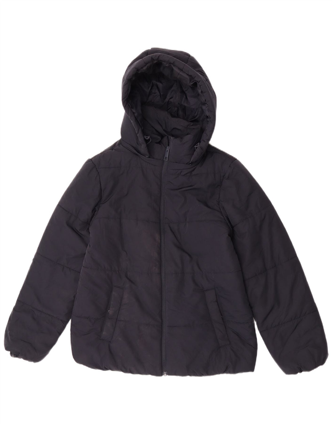 Giacca imbottita con cappuccio da donna Marks & Spencer UK 12 medio blu navy