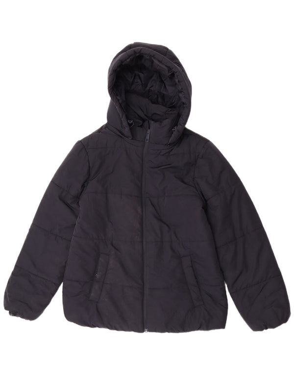 Giacca imbottita con cappuccio da donna Marks & Spencer UK 12 medio blu navy