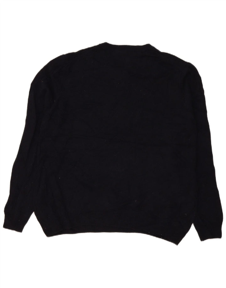 Maglione maglione girocollo da uomo Marks & Spencer 2XL blu navy in lana d'agnello