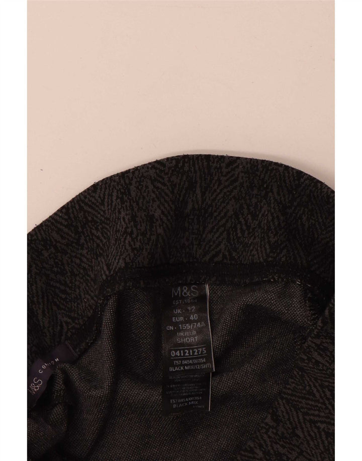 Leggings da donna Marks & Spencer UK 12 Poliestere a spina di pesce grigio medio