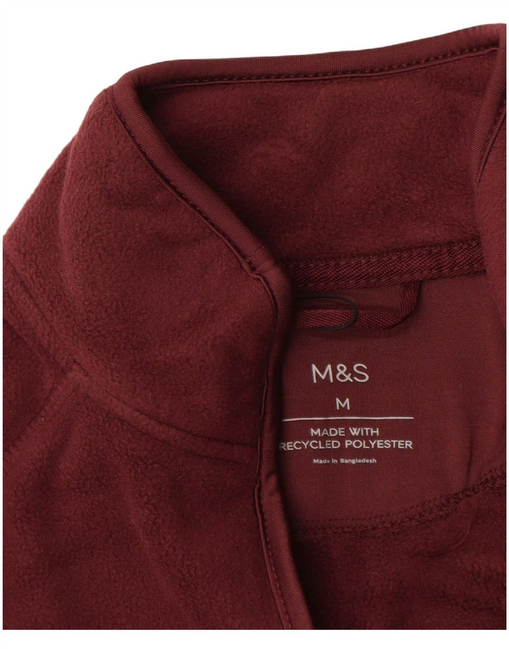 MARKS & SPENCER Giacca in pile da uomo UK 38 Poliestere bordeaux medio