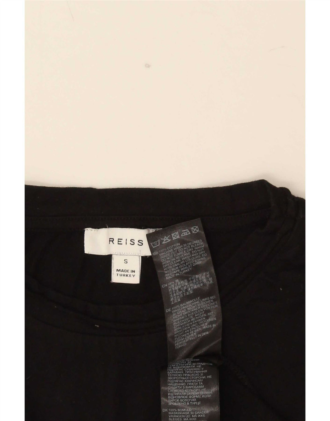 T-shirt da uomo Reiss Top piccola in cotone nero