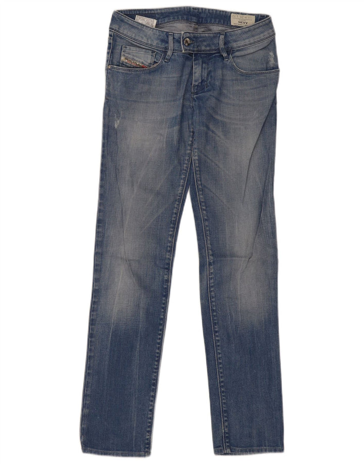 Jeans dritti invecchiati Nevy da donna Diesel W26 L30 cotone blu