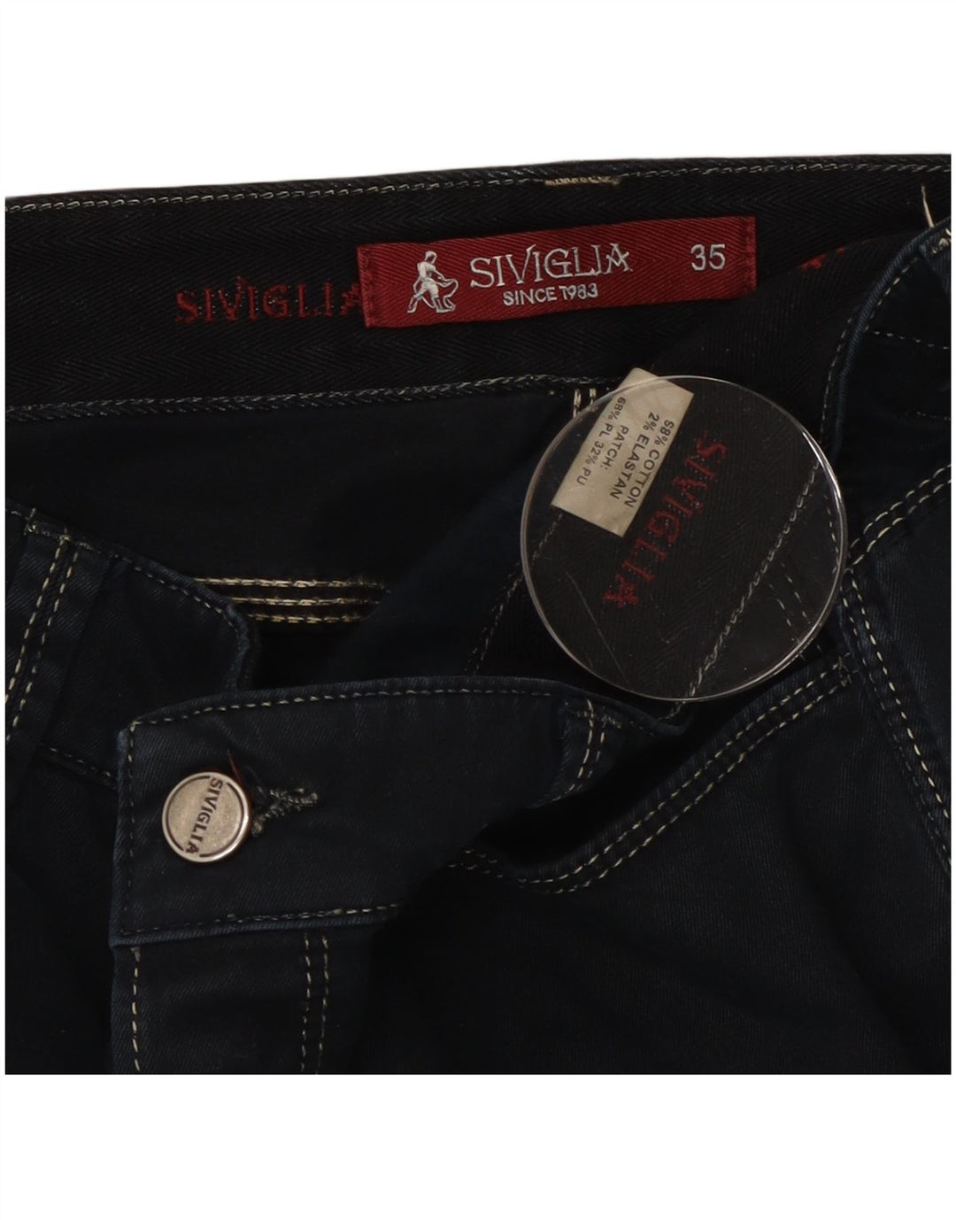 Jeans Slim Uomo SIVIGLIA W35 L35 Cotone Nero
