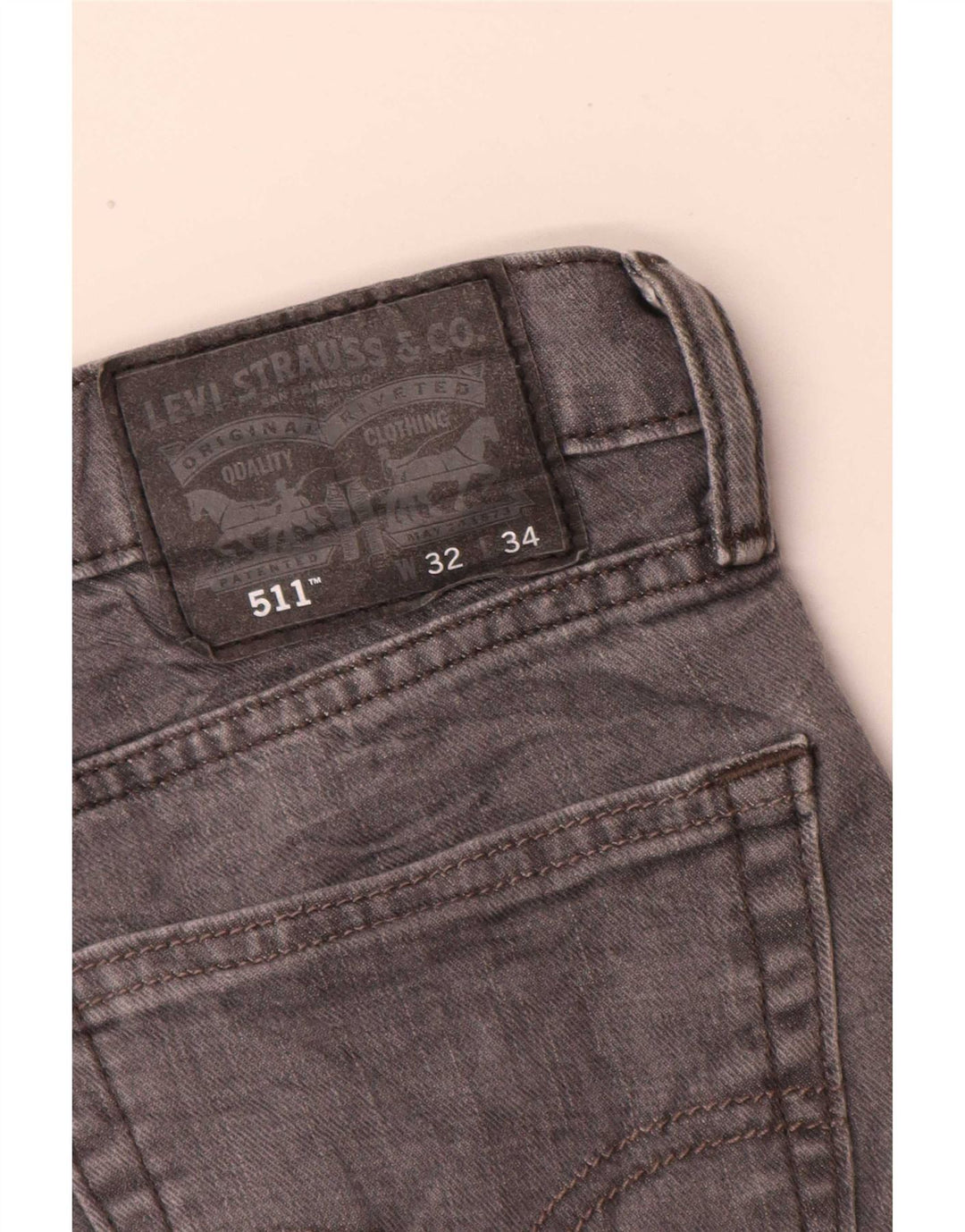 Levi's Uomo 511 Slim Jeans W32 L32 Cotone Grigio