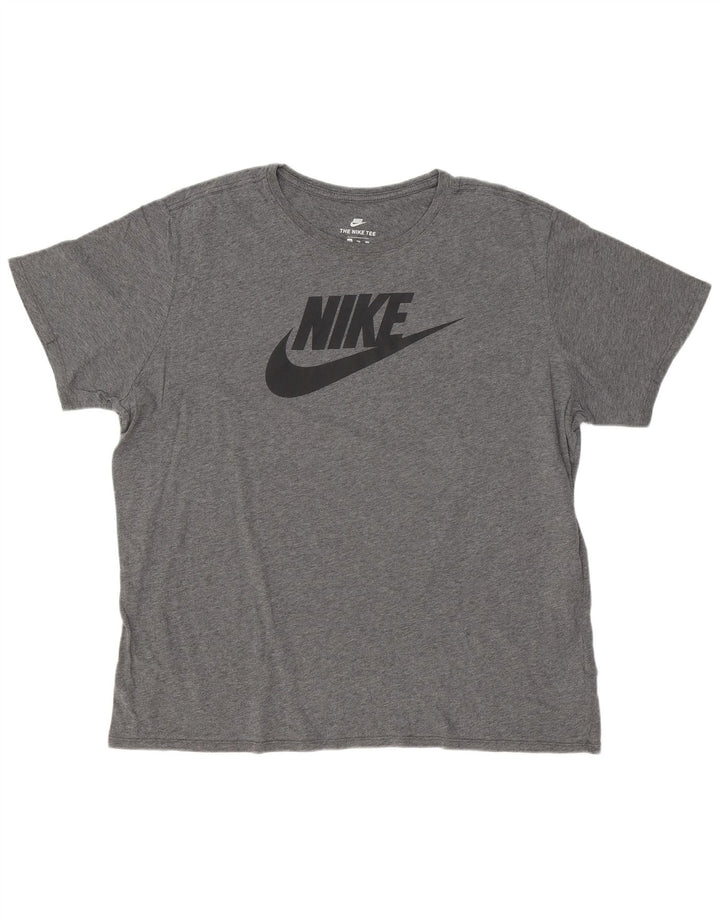 NIKE Mens Graphic T-Shirt Top 2XL Grey Cotton
