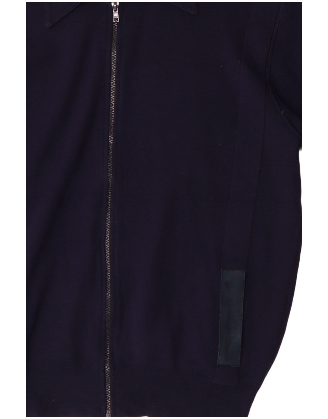 Maglione cardigan da uomo vintage in lana blu navy media