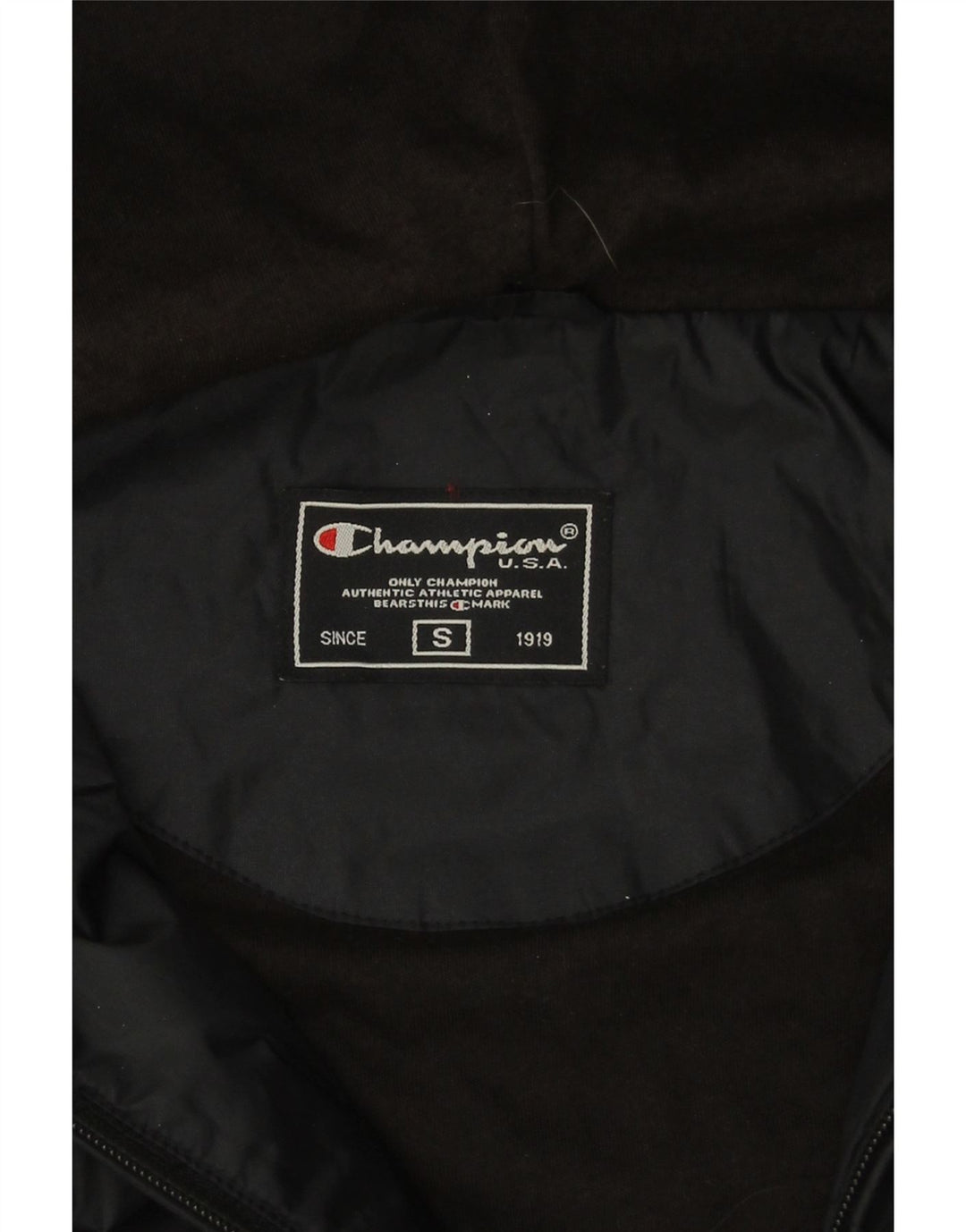Giacca antipioggia con cappuccio da uomo Champion UK 36 Small Nera in poliammide