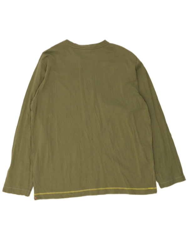 Puma Maglietta grafica da uomo a maniche lunghe XL in cotone verde