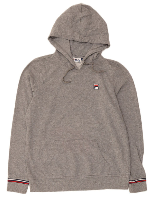 Felpa con cappuccio da donna Fila UK 16 cotone a righe grandi grigie