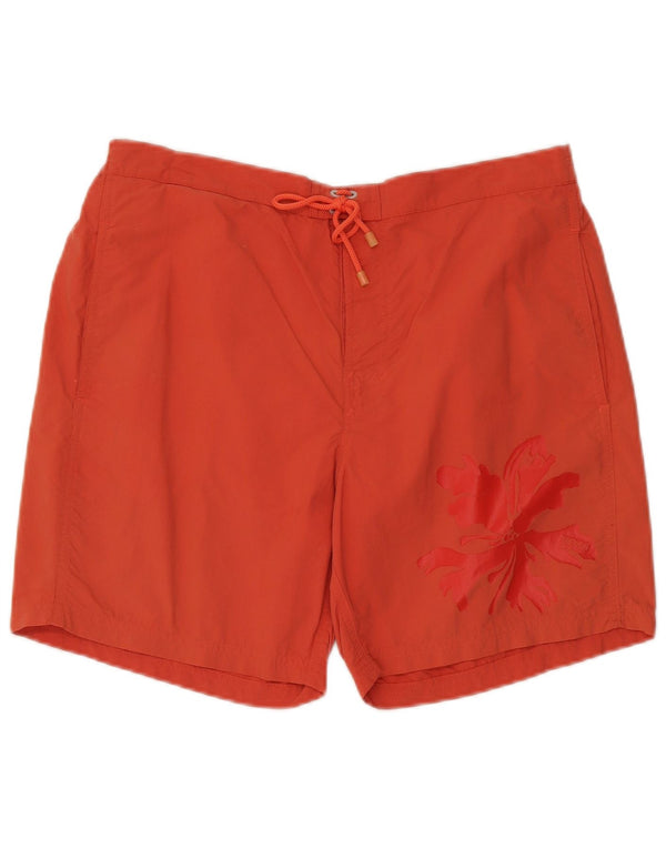 Pantaloncini da bagno grafici da uomo Hugo Boss grandi fiori arancioni