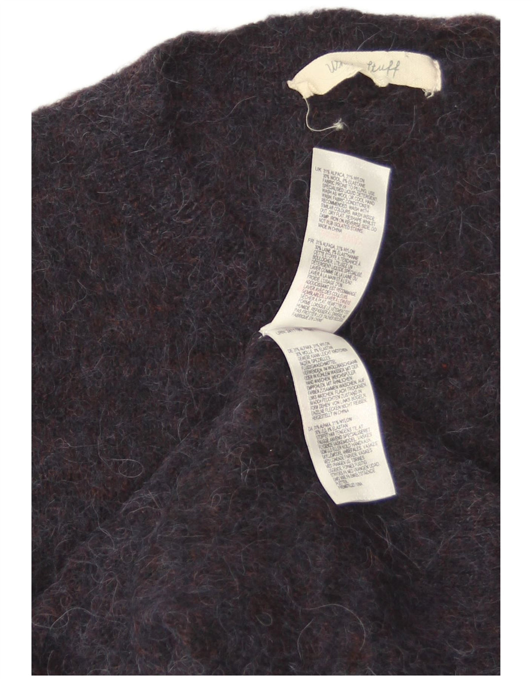 Maglione maglione girocollo con grafica da donna White Stuff UK 10 piccolo blu navy