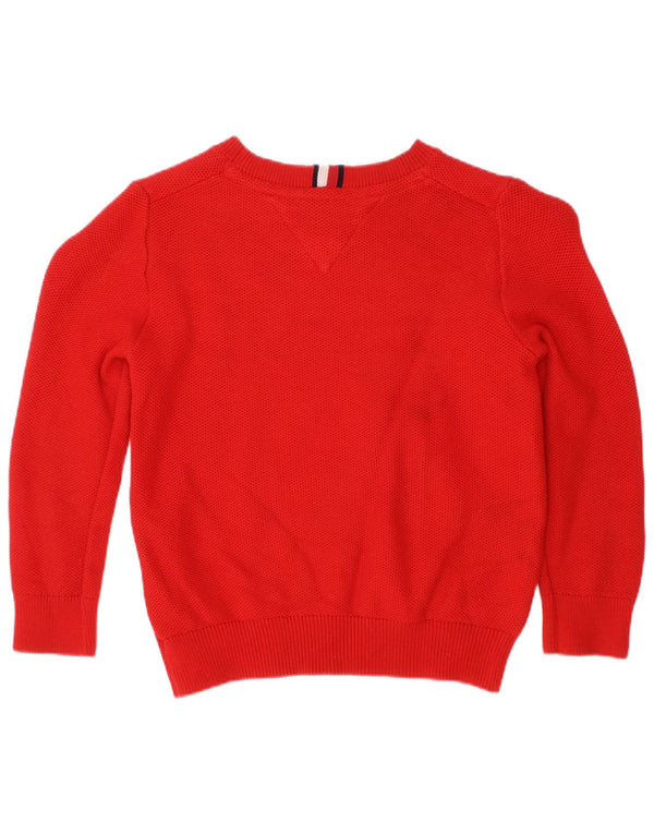 Maglione maglione con scollo a barca per ragazzi Tommy Hilfiger 4-5 anni in cotone a righe rosse