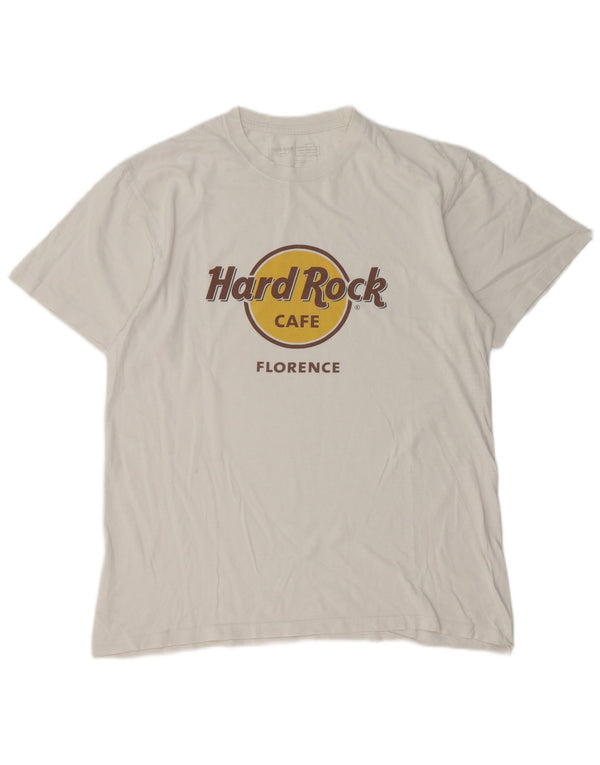 Hard Rock Cafe T-shirt grafica da uomo Florence Top grande in cotone bianco