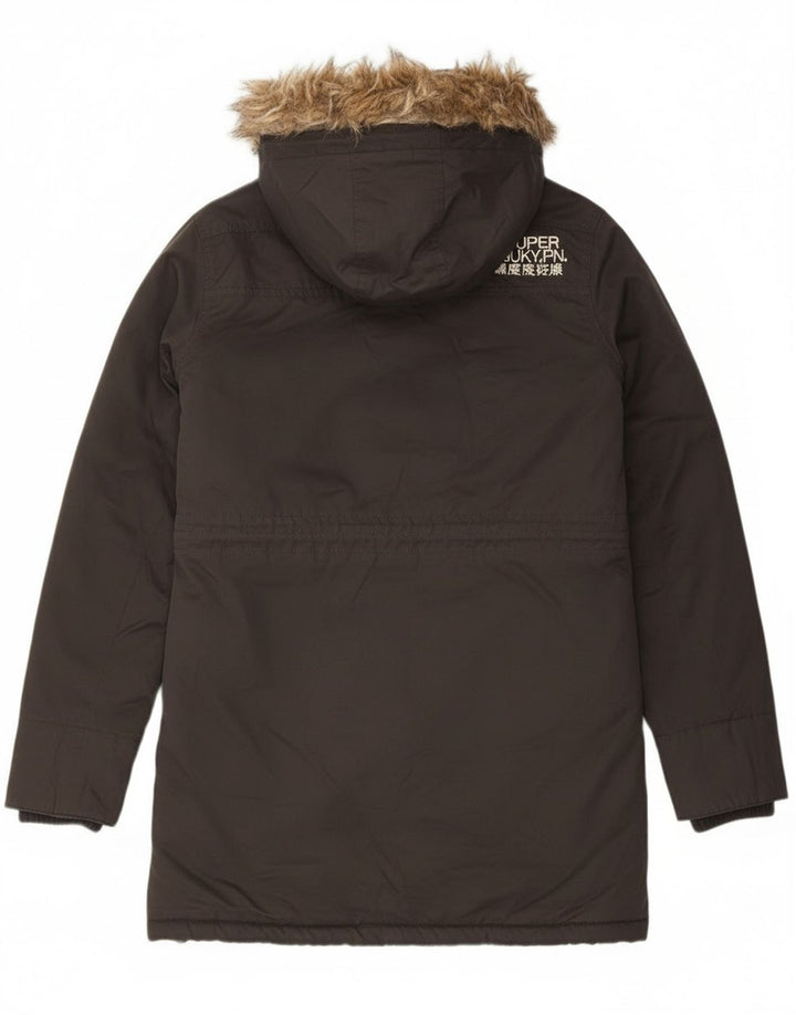 Giacca parka con cappuccio grafico da uomo Superdry UK 38 Poliestere grigio medio