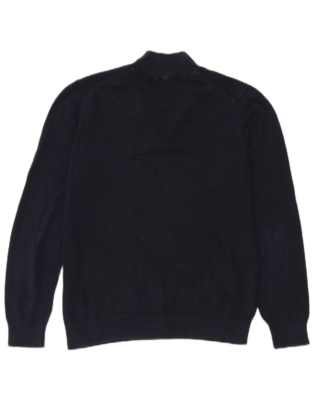 Crew Clothing Maglione da uomo con collo con zip, cotone medio blu navy