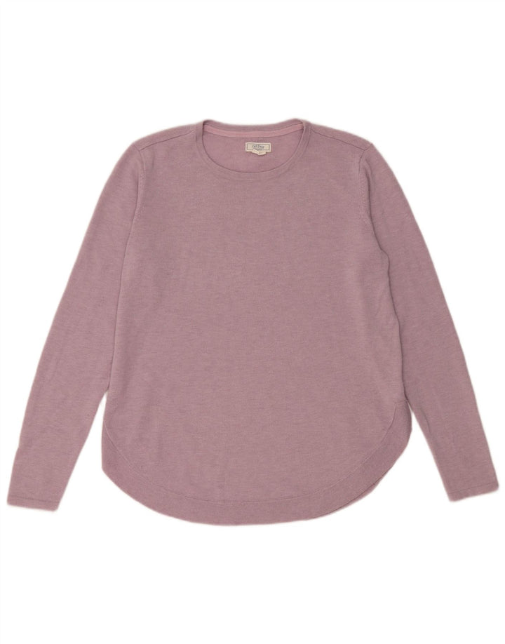 Maglione maglione girocollo oversize da donna Fat Face UK 10 piccolo viola