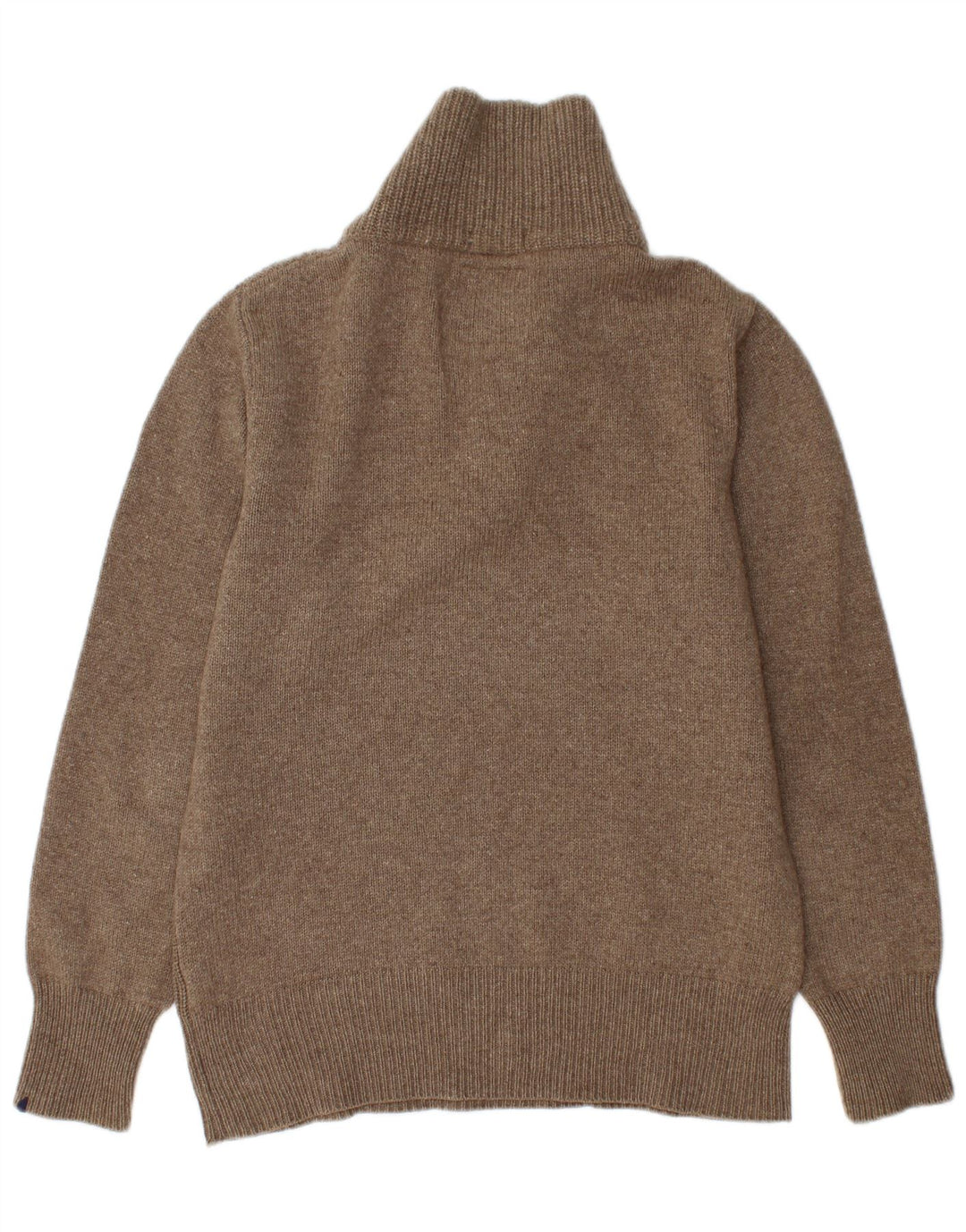 SUN68 Maglione da uomo con collo a scialle grande in lana marrone