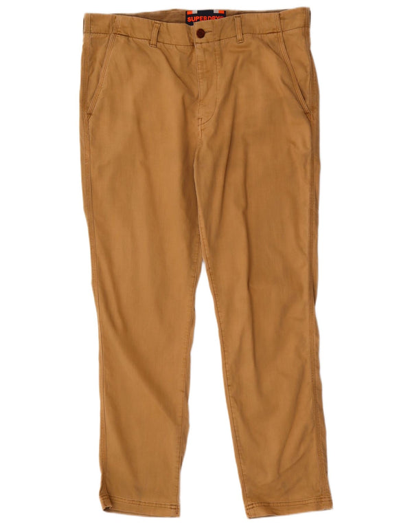 Pantaloni chino dritti da uomo Superdry W36 L30 in cotone beige