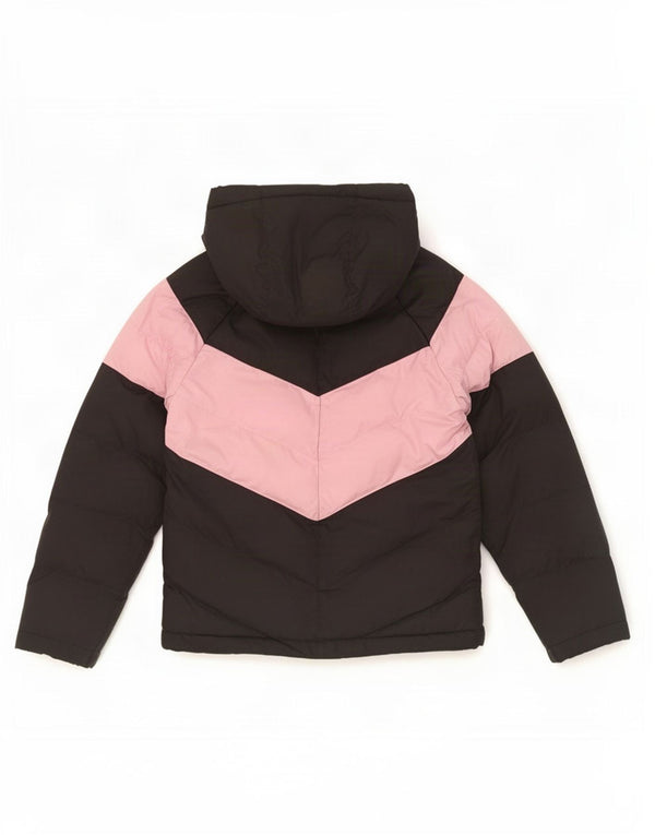 Giacca imbottita con cappuccio Nike per ragazze 8-9 anni piccola in poliestere color block nero