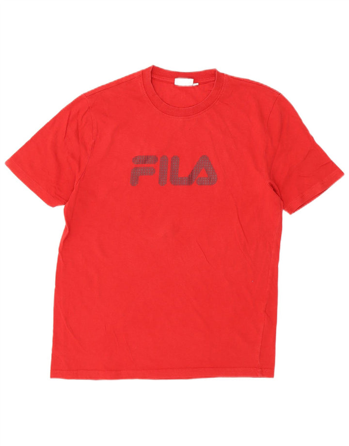 T-shirt grafica da uomo Fila Top Small in cotone rosso