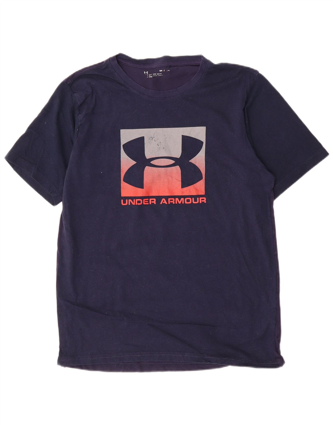 T-shirt grafica da uomo Under Armour Top Small in cotone blu navy