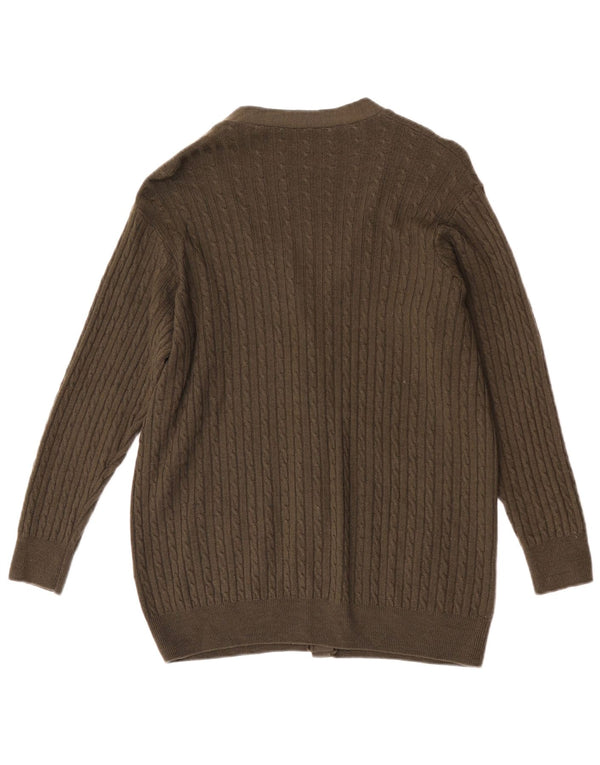 Maglione cardigan Marks & Spencer da donna St. Michael UK 14 grande kaki