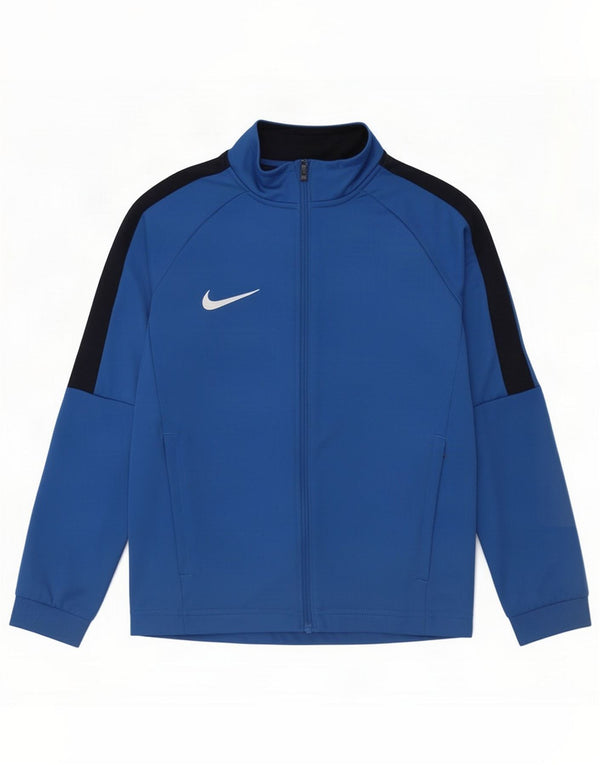 Giacca superiore della tuta Nike da ragazzo Dri Fit 8-9 anni Small Blue Colourblock