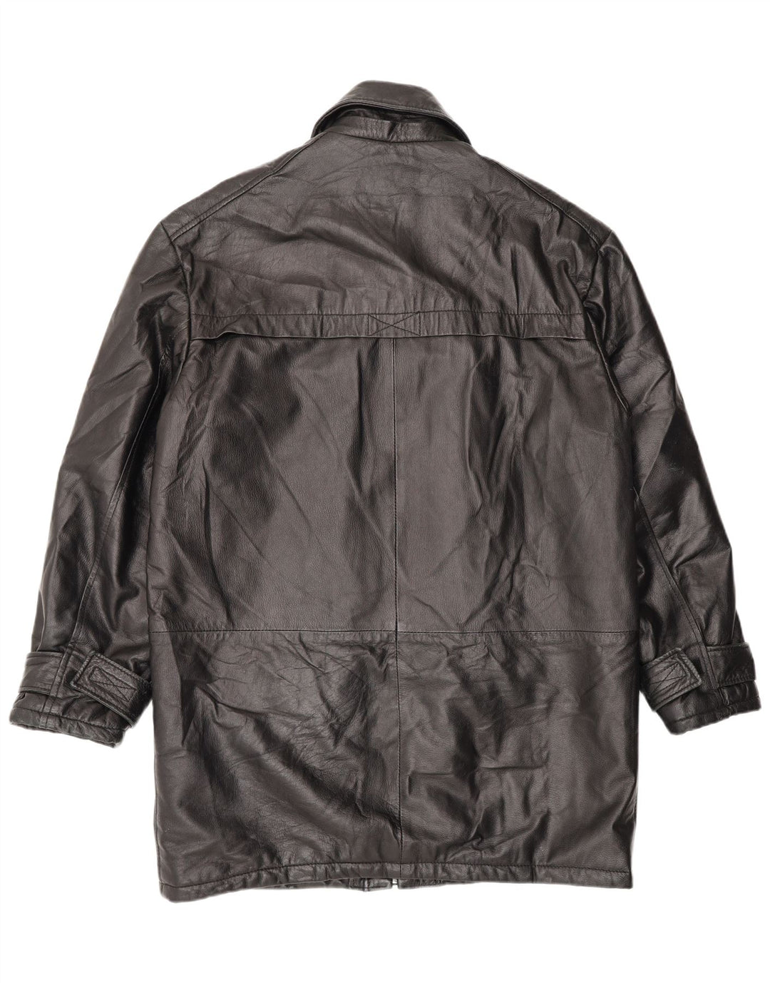 Cappotto in pelle da uomo vintage IT 48 in pelle nera media
