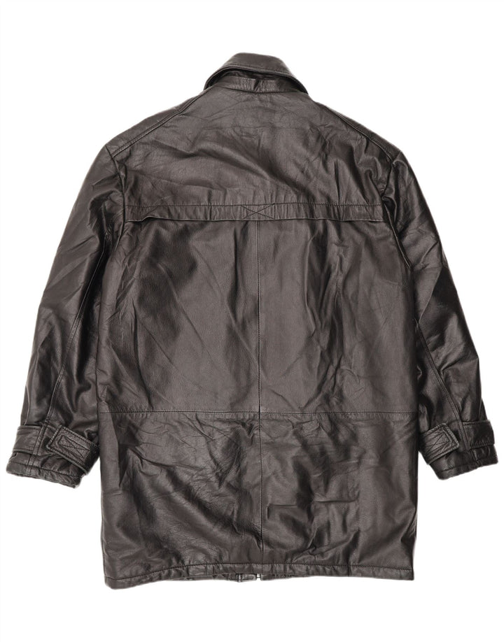 Cappotto in pelle da uomo vintage IT 48 in pelle nera media