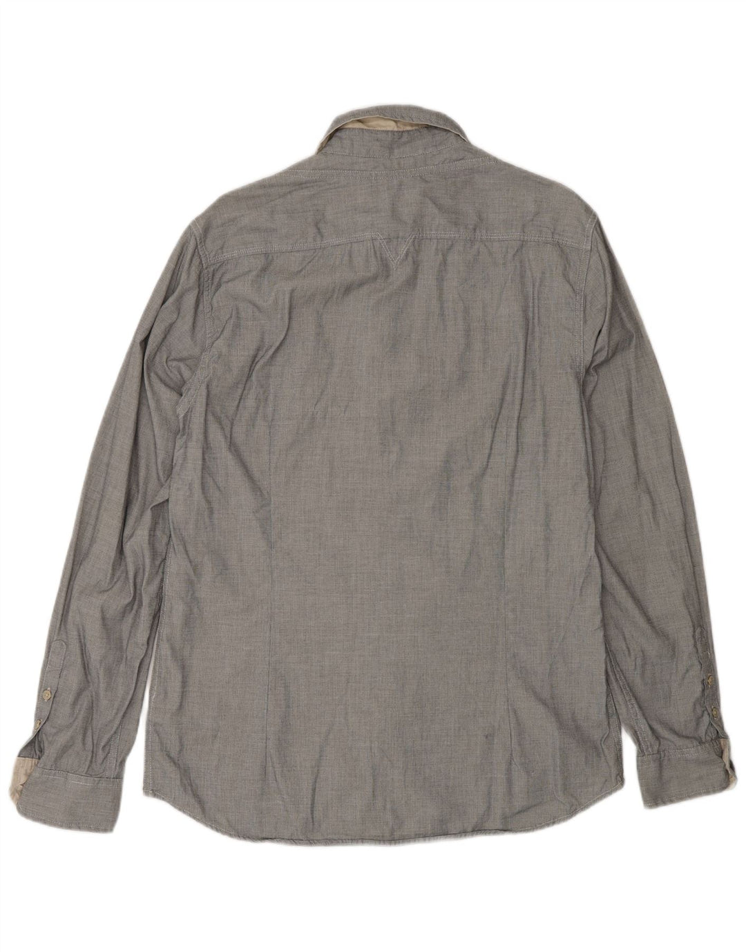 Camicia Guess da uomo vestibilità regolare UK 40 grande cotone a quadri grigi