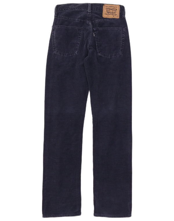 Pantaloni dritti in velluto a coste 551 da donna LEVI'S W27 L32 in cotone blu navy