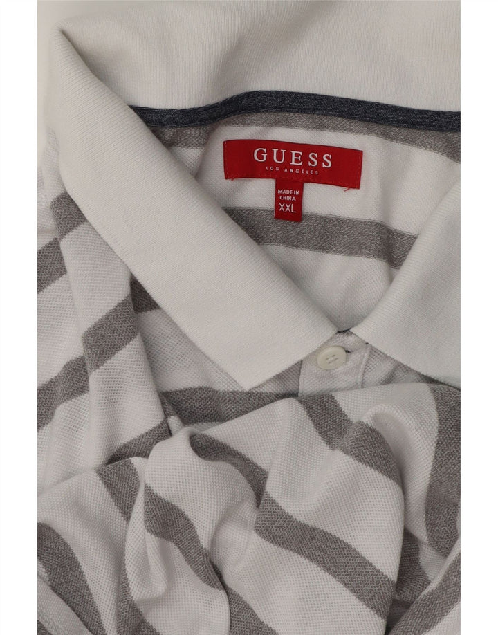 Polo da uomo Guess 2XL a righe bianche